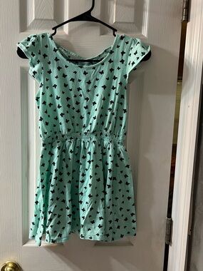 Kids Mint Green Butterfly Print Dress- Girls Large